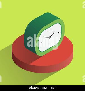 Vector colorful desk clock isometric Stock Vector