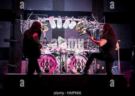 Milan, Italy. 04th Feb, 2017. The American progressive metal band Dream Theater pictured on stage as they perform at Mediolanum Forum in Milan, Italy. Credit: Roberto Finizio/Pacific Press/Alamy Live News Stock Photo