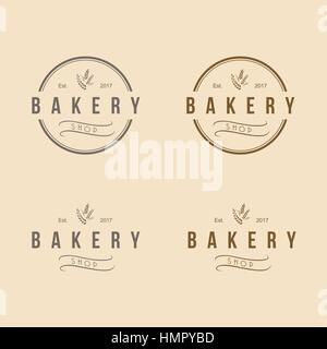 Bakery Logo Vintage Retro Circle Design Vector Illustration Icon Stock Vector