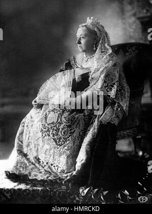 Undated file image of Queen Victoria's Diamond Jubilee photographic portrait. Queen Elizabeth II is to make history when she becomes the first British monarch to reach their Sapphire Jubilee on February 6. Stock Photo