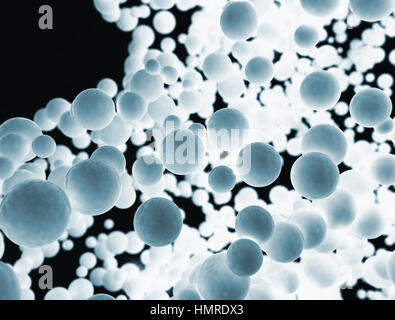 Abstract glowing spheres on black background Stock Photo