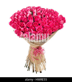 Bouquet pink roses isolated on white background Stock Photo - Alamy