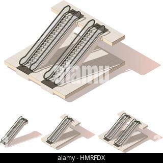 Vector isometric low poly escalator Stock Vector
