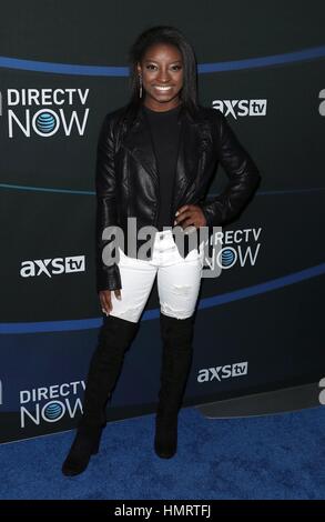 Houston, TX, USA. 4th Feb, 2017. Simone Biles at arrivals for DIRECTV NOW Super Saturday Night Super Bowl Party, Club Nomadic, Houston, TX February 4, 2017. Credit: MORA/Everett Collection/Alamy Live News Stock Photo