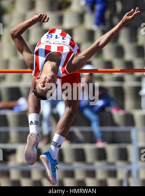 Local track and field athletics meeting in Parow, Cape Town, South Africa Stock Photo