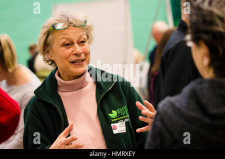 Brighton, East Sussex. 5th February 2017. Seedy Sunday, the UK’s biggest and longest-running community seed swap event takes place each year on the first Sunday in February. This year the event, sponsored by Infinity Foods, is taking place at Brighton, Hove and Sussex Sixth Form College (BHASVIC), with an extensive range of exhibitors and a lineup of speakers discussing seed history, science and politics. Credit: Francesca Moore/Alamy Live News Stock Photo