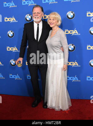 Beverly Hills, California, USA. 4th Feb, 2017. Taylor Hackford and Helen Mirren arrives for the DGA Awards 2017 at the Beverly Hilton Hotel. Credit: Lisa O'Connor/ZUMA Wire/Alamy Live News Stock Photo