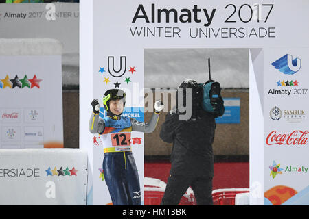 Sunkar International Ski Jumping Complex, Almaty, Kazakhstan. 4th Feb, 2017. Haruka Iwasa (JPN), FEBRUARY 4, 2017 - Ski Jumping : 28th Winter Universiade Almaty 2017 Mixed Team at Sunkar International Ski Jumping Complex, Almaty, Kazakhstan. Credit: AFLO SPORT/Alamy Live News Stock Photo