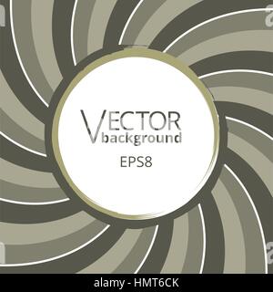 Swirling radial vortex background. Stripes swirling around the round blank badge in center of the square. Vector illustration in EPS8 format. Stock Vector
