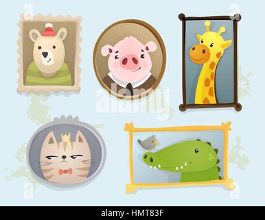 Cute cartoon characters Stock Vector