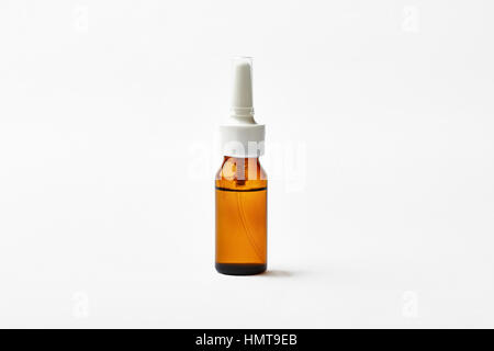 Nasal spray on white background. Stock Photo