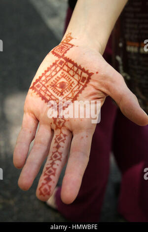 Men Henna Desing. Showing Mehndi Tattoo on Hand/Palm Stock Photo | Adobe  Stock