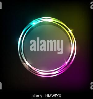 Abstract background with colorful neon circles banner, stock vector Stock Vector