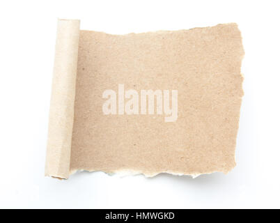 Empty blank recycle paper tear paper isolated Stock Photo
