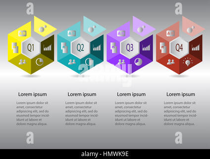 Abstract 3D digital illustration Infographic. Vector illustration can be used for workflow layout, diagram, number options, web design. Vector. Stock Photo