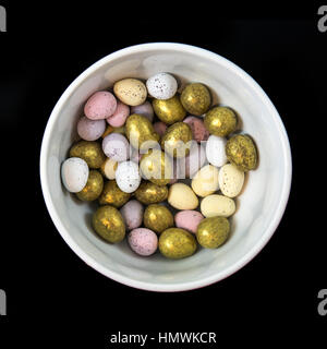Mini chocolate easter eggs Stock Photo