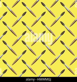 Paintbrush Seamless Pattern Stock Vector