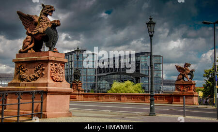 Berlin Main Station. Berlin Main Station is Europe's largest multi-level train station. Stock Photo