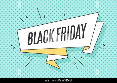 Ribbon banner with text Black Friday Stock Vector