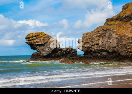 Llangrannog Beach, Ceredigion, Cardigan, West Wales, UK Stock Photo