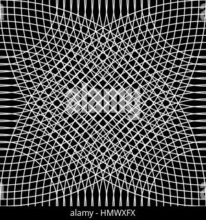 Cellular grid, mesh pattern with circles from center (Repeatable) Stock Photo