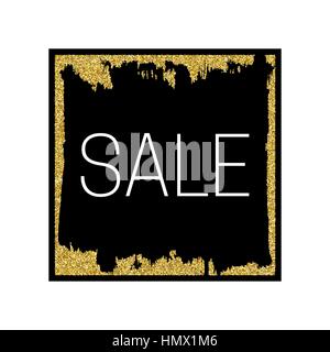 Gold glitter frame Stock Vector