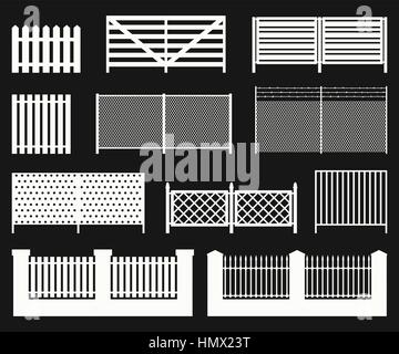 Silhouettes of fences. Stock Vector