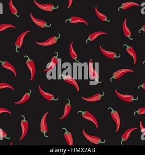 Chili peppers seamless pattern Stock Vector
