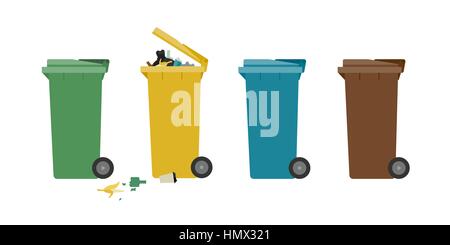 Garbage cans Stock Vector