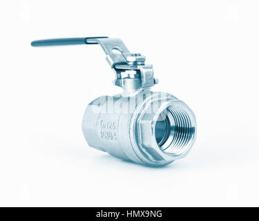 Ball valve front view Stock Photo