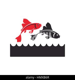 koi japan fish symbol icon Stock Vector