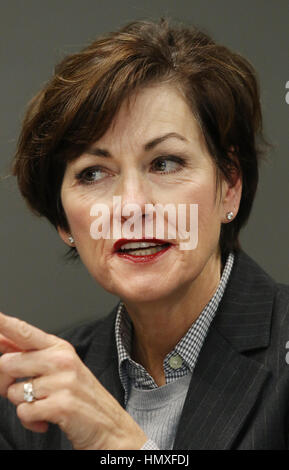 Iowa Lt. Gov. Kim Reynolds arrives before being sworn in as governor by ...