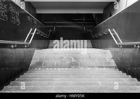 ESSEN, GERMANY - JANUARY 25, 2017: The Rüttenscheider Stern has its own subway station that can be easily accessed via electric staircases Stock Photo
