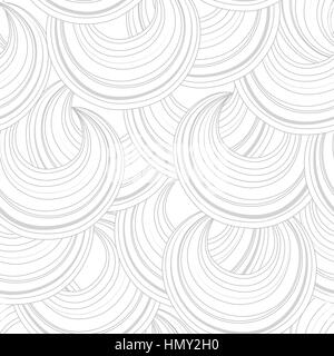 Abstract circle line stripe seamless pattern. Chaotic flow bubble motion texture. Geometric round shape doodle wallpaper Stock Vector