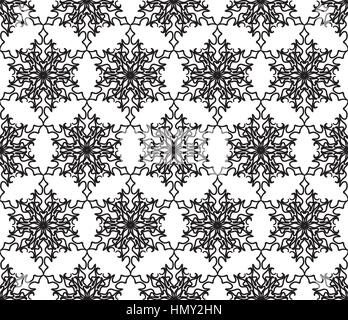 Snow seamless pattern. Abstract winter ornamental textured background. Snowflake pattern. Snowflake  holiday texture. Lacy doodle ornament Stock Vector