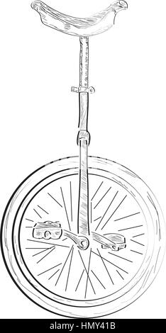 Isolated monocycle outline Stock Vector