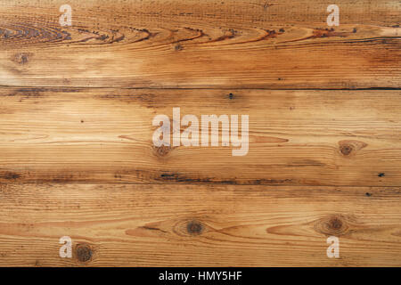 Light brown old vintage knotty wooden wide planks wall background texture Stock Photo