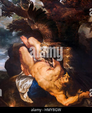 Prometheus. Rubens painting. 'Prometheus Bound' by Peter Paul Rubens, oil on canvas, c.1611-18. Bird painted by Frans Snyders. Stock Photo