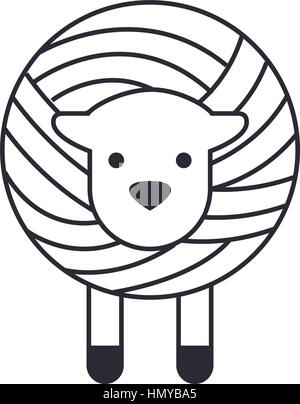 Wool roll with sheep vector illustration design Stock Vector