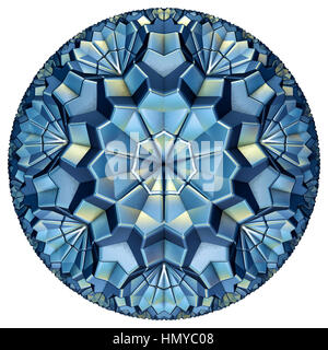 blue colored hyperbolic tessellation computer generated Stock Photo
