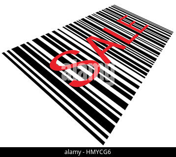 Large Black Barcode Red Sale Text Macro Closeup, Concept Metaphor Isolated Perspective Stock Photo