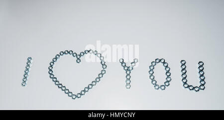 Love from nuts on white background Stock Photo