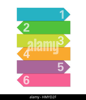 Set of colorful labels for menus for websites, marketing or presentations with arrow shape Stock Photo