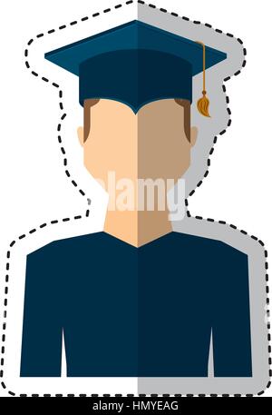 graduate man avatar character vector illustration design Stock Vector ...