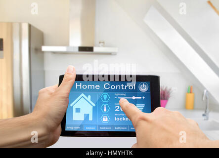 home control device tablet Stock Photo