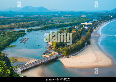 Beautiful scenery of the bay of Prachuap Khiri Khan in thailand Stock Photo