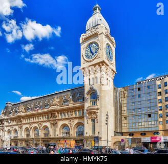 PARIS, FRANCE - JULY 09, 2016 : People, city views of one of the most beautiful cities in the world - Paris. Railways Station Gare de Lyon is one of t Stock Photo