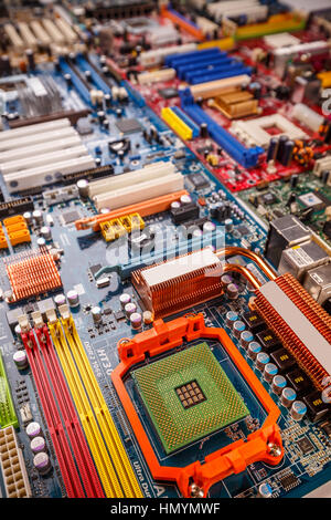 Technology background with computer processors CPU concept Stock Photo