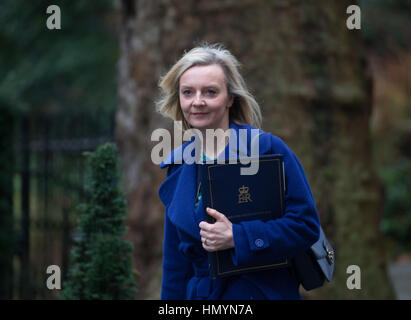 Justice secretary,Liz Truss arrives for a cabinet meeting Stock Photo