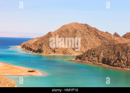 Artistic Beautiful view of the Fjord Bay in Taba, South Sinai, Egypt Stock Photo